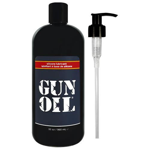 Gun Oil Silicone lubricant bottle with a sleek design, showcasing its high-quality silicone-based formula.