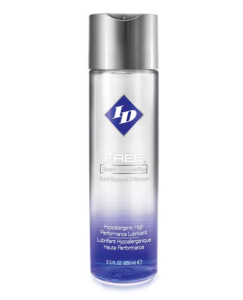 ID Free Water-Based lubricant bottle with a sleek design, showcasing its gentle and safe formula for intimate use.