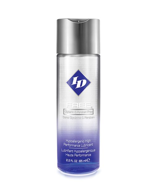 ID Free Water-Based lubricant bottle with a sleek design, showcasing its gentle and safe formula for intimate use.