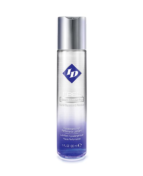 ID Free Water-Based lubricant bottle with a sleek design, showcasing its gentle and safe formula for intimate use.