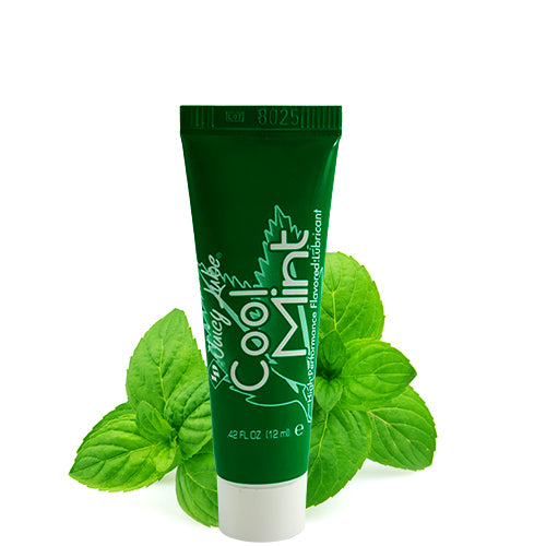 ID Juicy Cool Mint 12ml water-based lubricant bottle with mint flavor, designed for enhanced intimacy and pleasure.