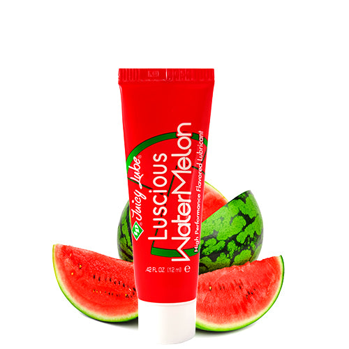 ID Juicy Watermelon 12ml water-based lubricant bottle with a vibrant watermelon design.