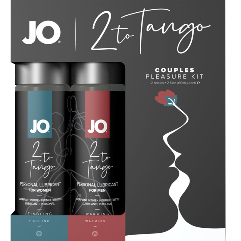 JO 2 To Tango Couples Pleasure Kit featuring warming and cooling lubes for enhanced intimacy and pleasure.