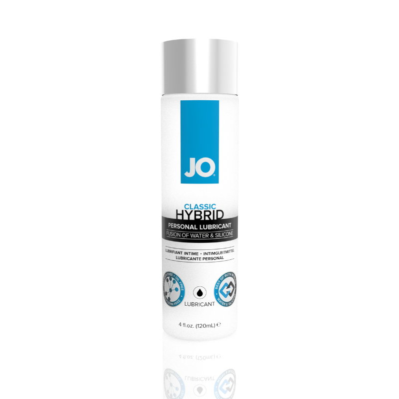 JO Classic Hybrid Original lubricant bottle showcasing its sleek design and hybrid formula.