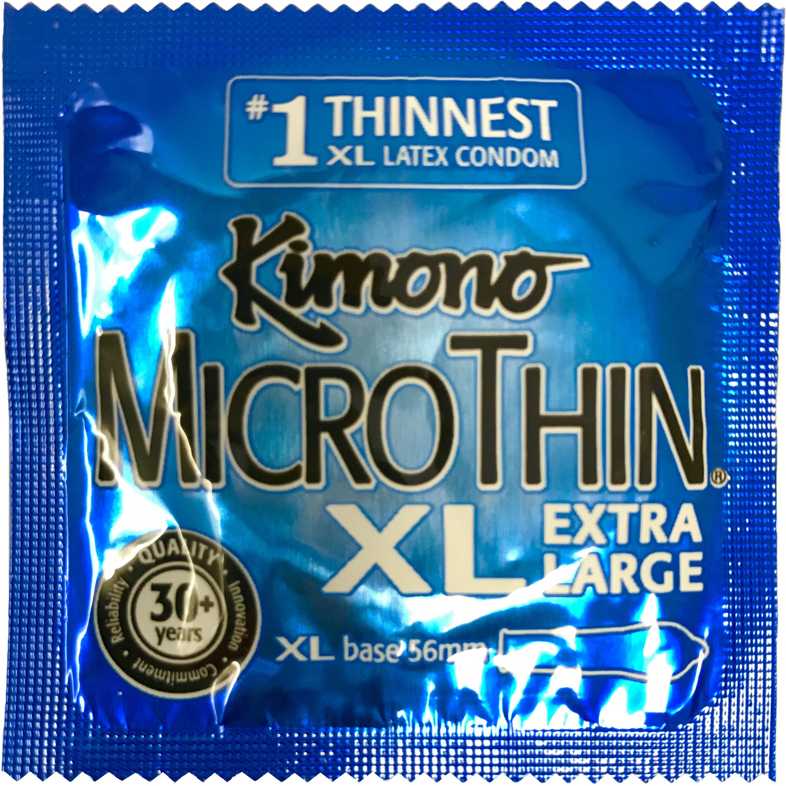 Kimono MicroThin XL Extra Large condoms displayed in a sleek packaging, showcasing their ultra-thin design and premium quality.