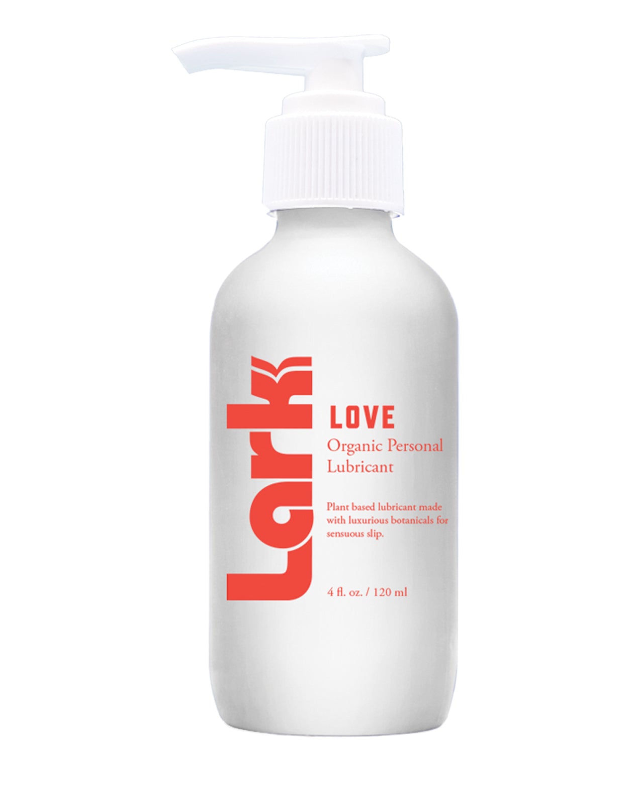 Lark Love Organic Personal Lubricant 4 fl oz bottle with natural ingredients, designed for sensitive tissues.