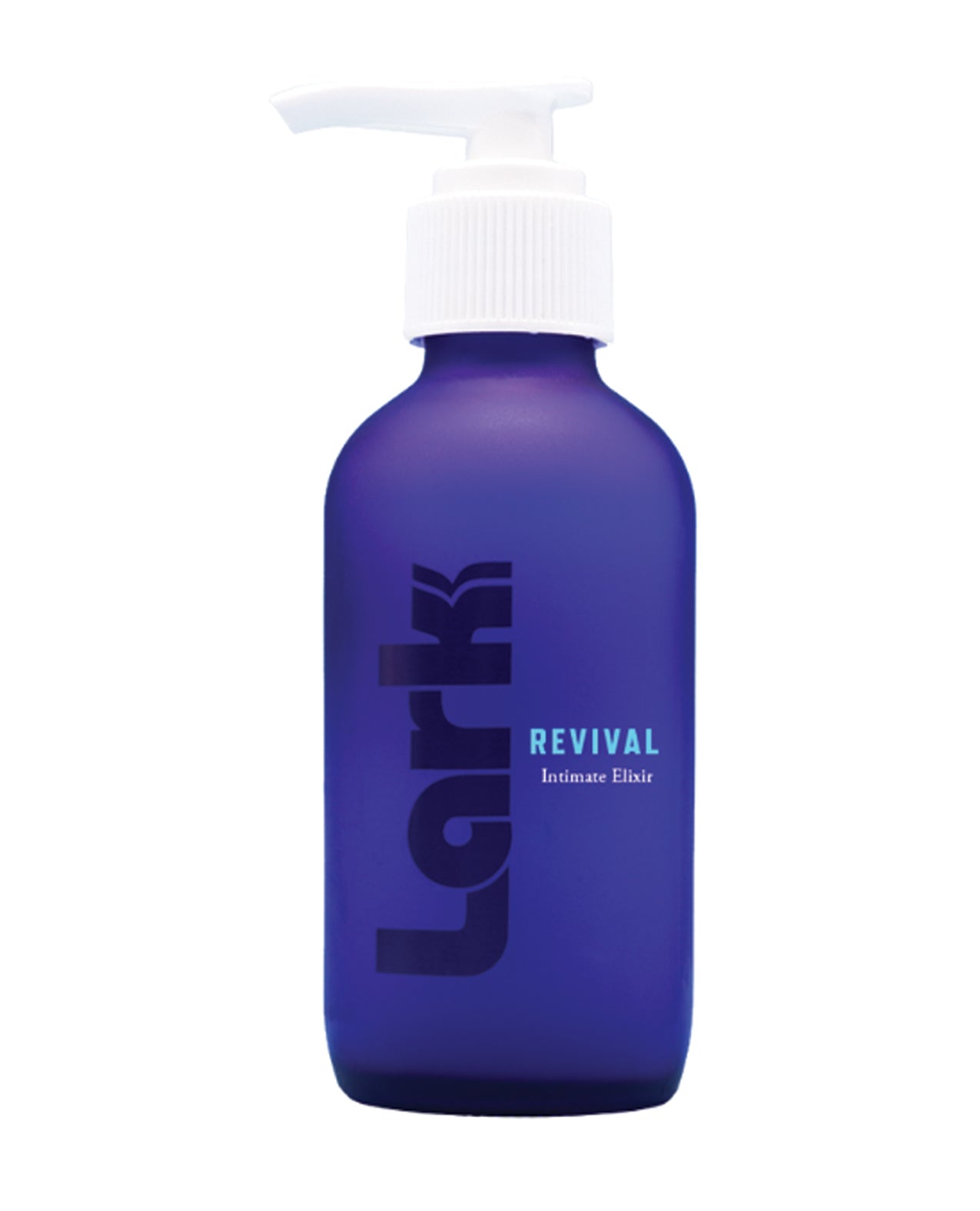 Lark Revival Intimate Personal Moisturizer 4 fl oz bottle with a sleek design, showcasing its hydrating formula for vaginal dryness relief.