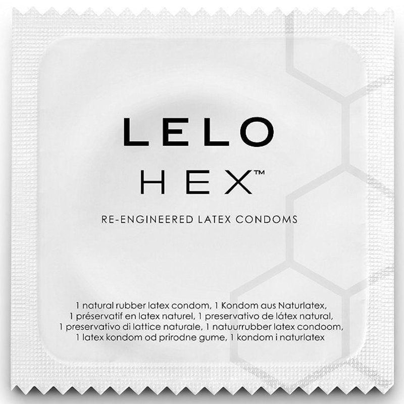 Lelo Hex Original Box 12 condoms featuring hexagonal structure for enhanced sensitivity and pleasure.