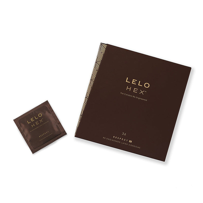 Lelo Hex Respect XL condoms in stylish packaging, showcasing their advanced design and larger size for enhanced comfort.