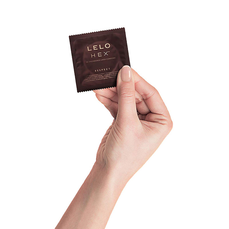 Lelo Hex Respect XL condoms in stylish packaging, showcasing their advanced design and larger size for enhanced comfort.