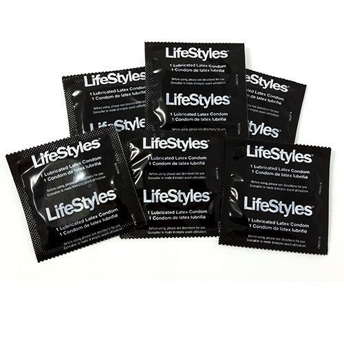 LifeStyles Tuxedo black latex condoms with a sleek design and lubricated surface for enhanced pleasure.