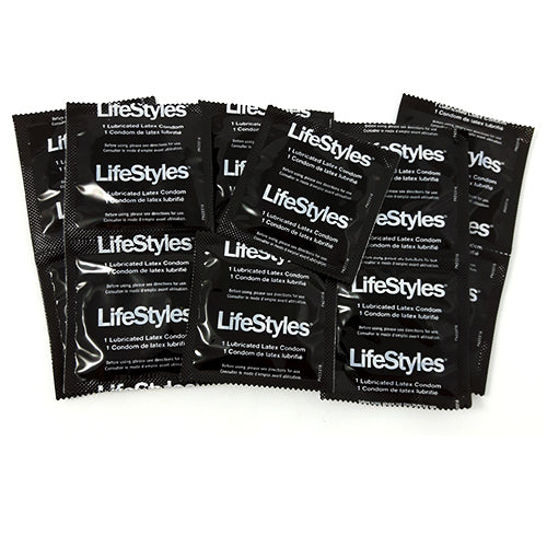 LifeStyles Tuxedo black latex condoms with a sleek design and lubricated surface for enhanced pleasure.