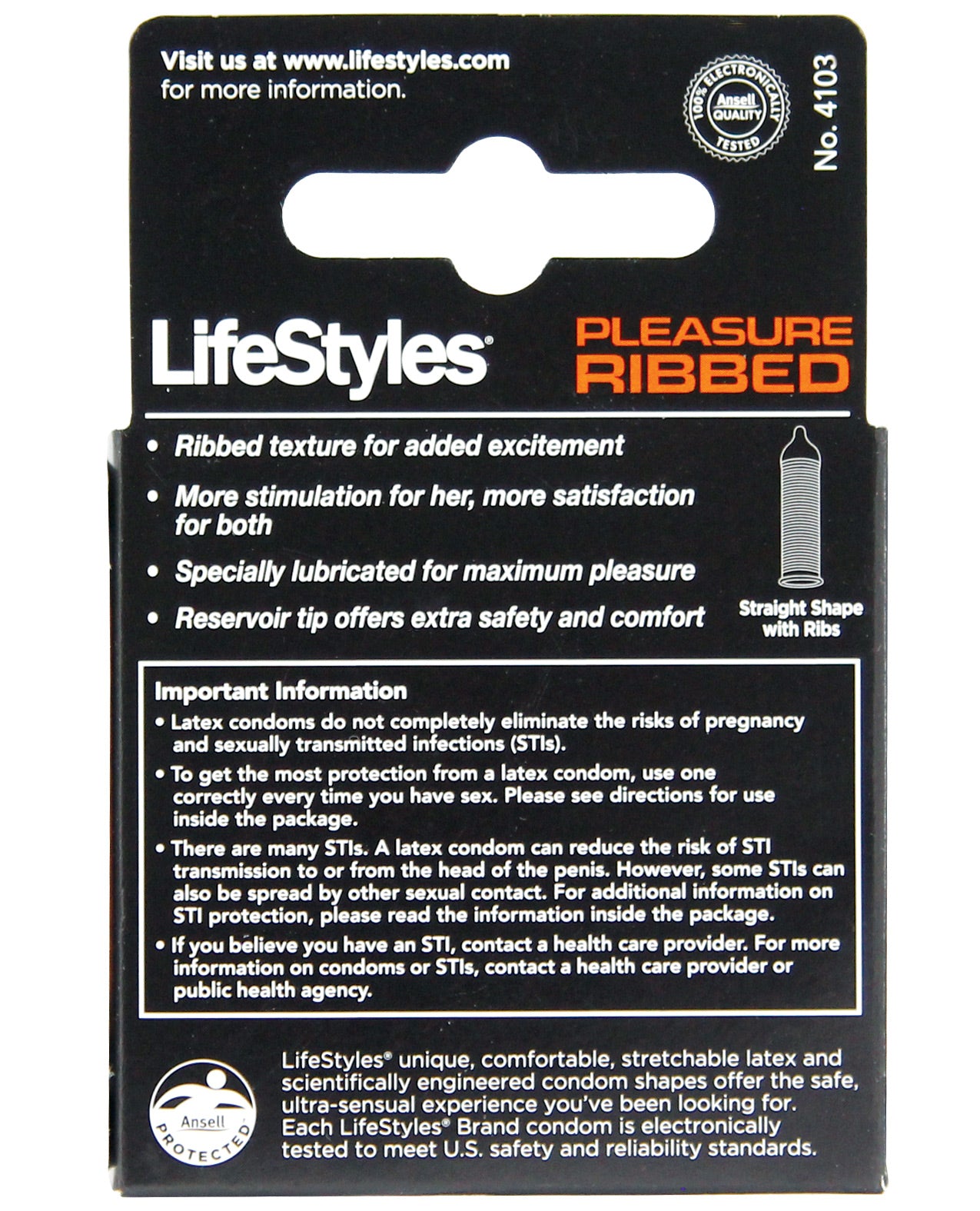 LifeStyles Ultra Ribbed Box 3 condoms featuring ribbed texture for enhanced pleasure, packaged in a sleek box.