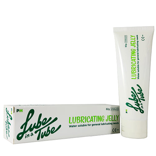 Lube in a Tube Lubricating Jelly 82g, a clear water-based personal lubricant in a convenient tube packaging.