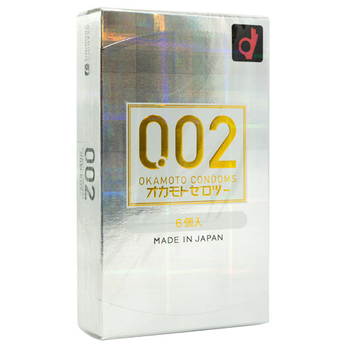 Okamoto Zero Two 002 condoms in a sleek box, showcasing their ultra-thin design and smooth texture.