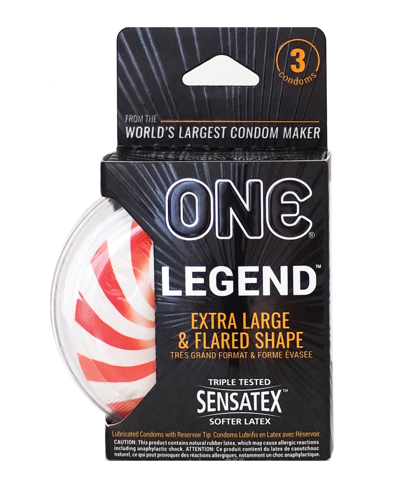 ONE The Legend XL Box 3 condoms in packaging, designed for larger-sized men with a smooth texture and premium latex material.