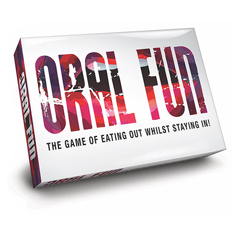 Couples enjoying the Oral Fun Board Game, featuring a colorful game board and playful cards.