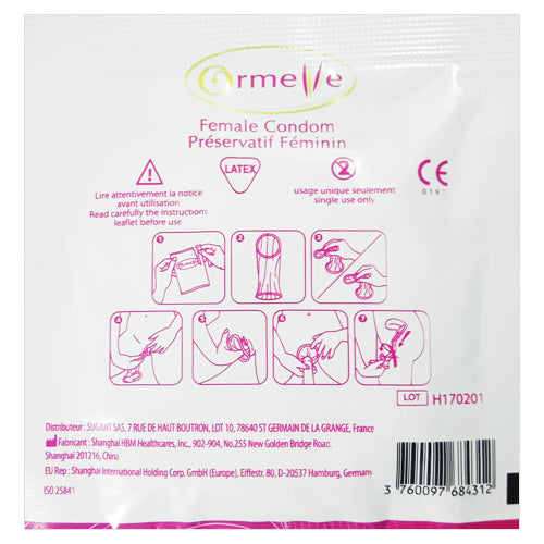 Ormelle Female Condoms Box of 10, featuring high-quality natural rubber condoms designed for enhanced pleasure and protection.