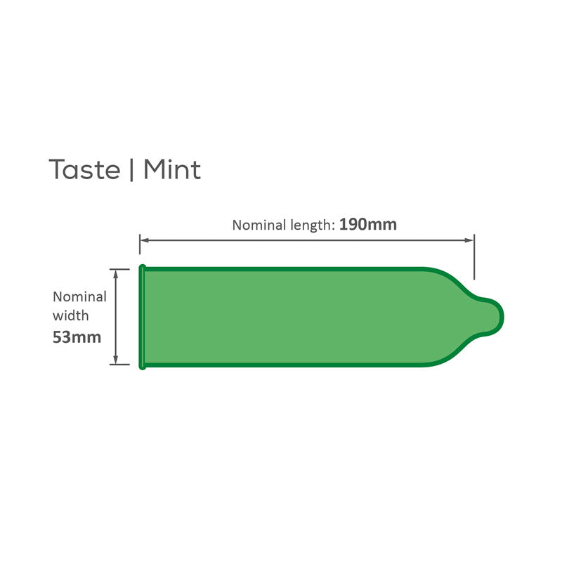 Pasante Mint Tingle condoms in a green packaging, showcasing their mint flavor and smooth texture, ideal for enhancing intimate experiences.