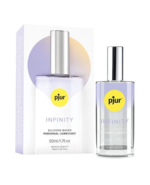 pjur Infinity Silicone-Based 50ml lubricant bottle with a sleek design, showcasing its premium quality for enhanced intimacy.