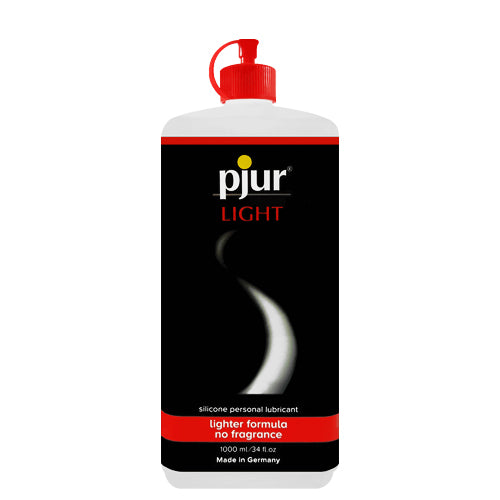 pjur Light silicone lubricant bottle with a sleek design, ideal for massages and intimate use, showcasing its quality and effectiveness.