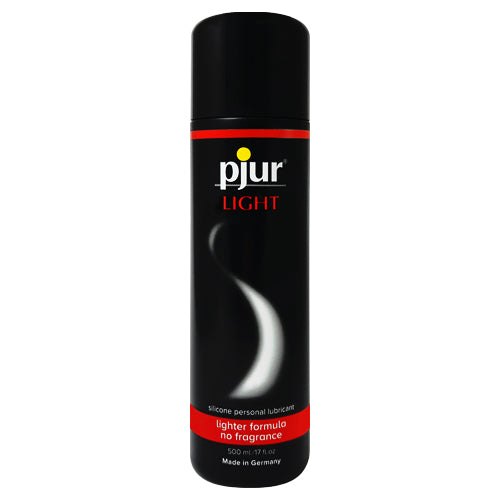 pjur Light silicone lubricant bottle with a sleek design, ideal for massages and intimate use, showcasing its quality and effectiveness.