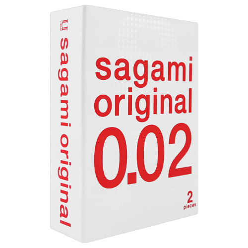 Sagami Original 0.02 Box of non-latex polyurethane condoms, ultra-thin at 0.02mm, designed for enhanced sensitivity and comfort.