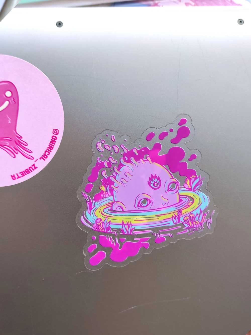 A vibrant Sea Boy surreal sticker featuring a cute yet evil design, perfect for decorating light surfaces like laptops and notebooks.