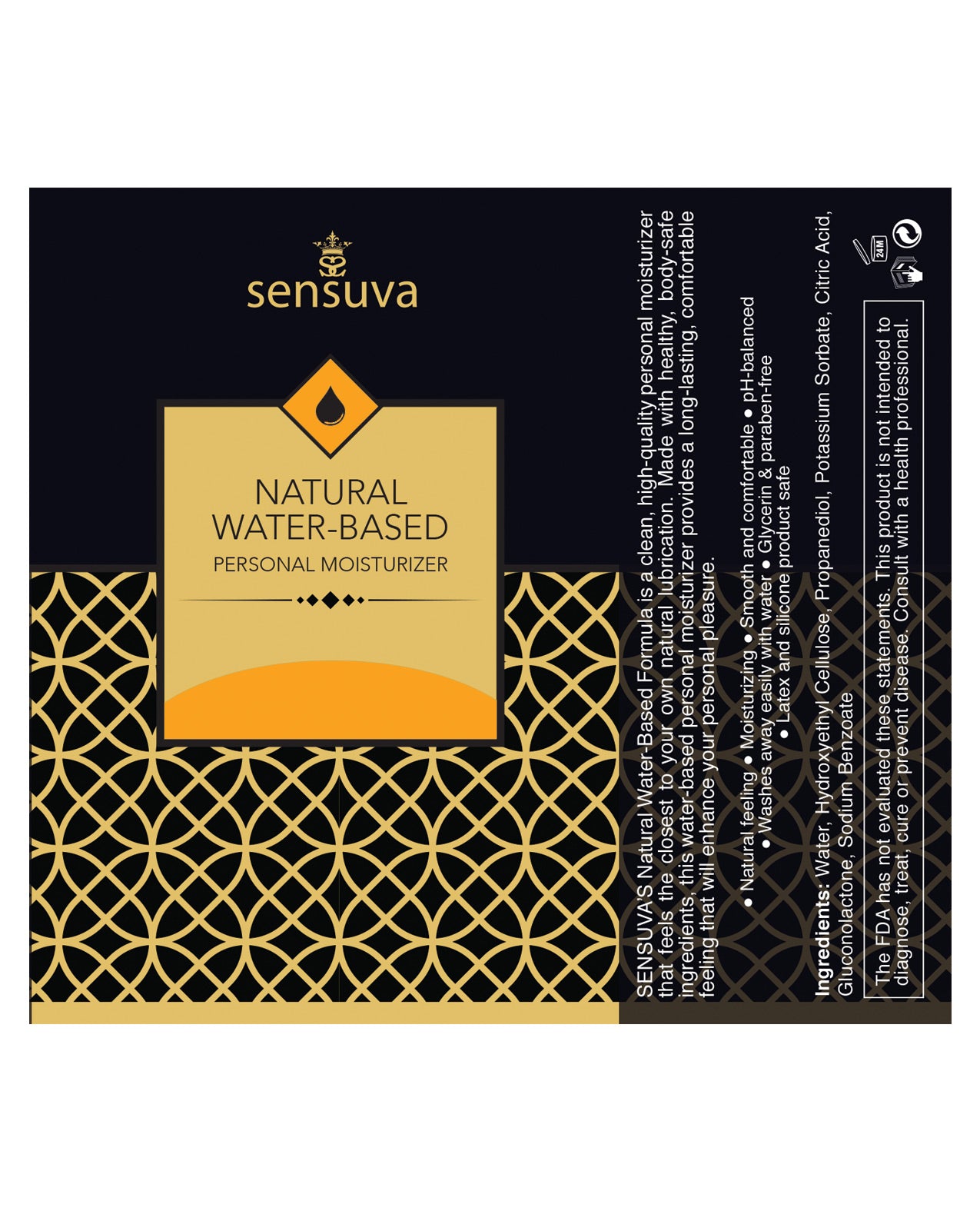 Sensuva Natural Water-Based Butter Rum Moisturizer in a sleek bottle, showcasing its enticing flavor and premium quality.