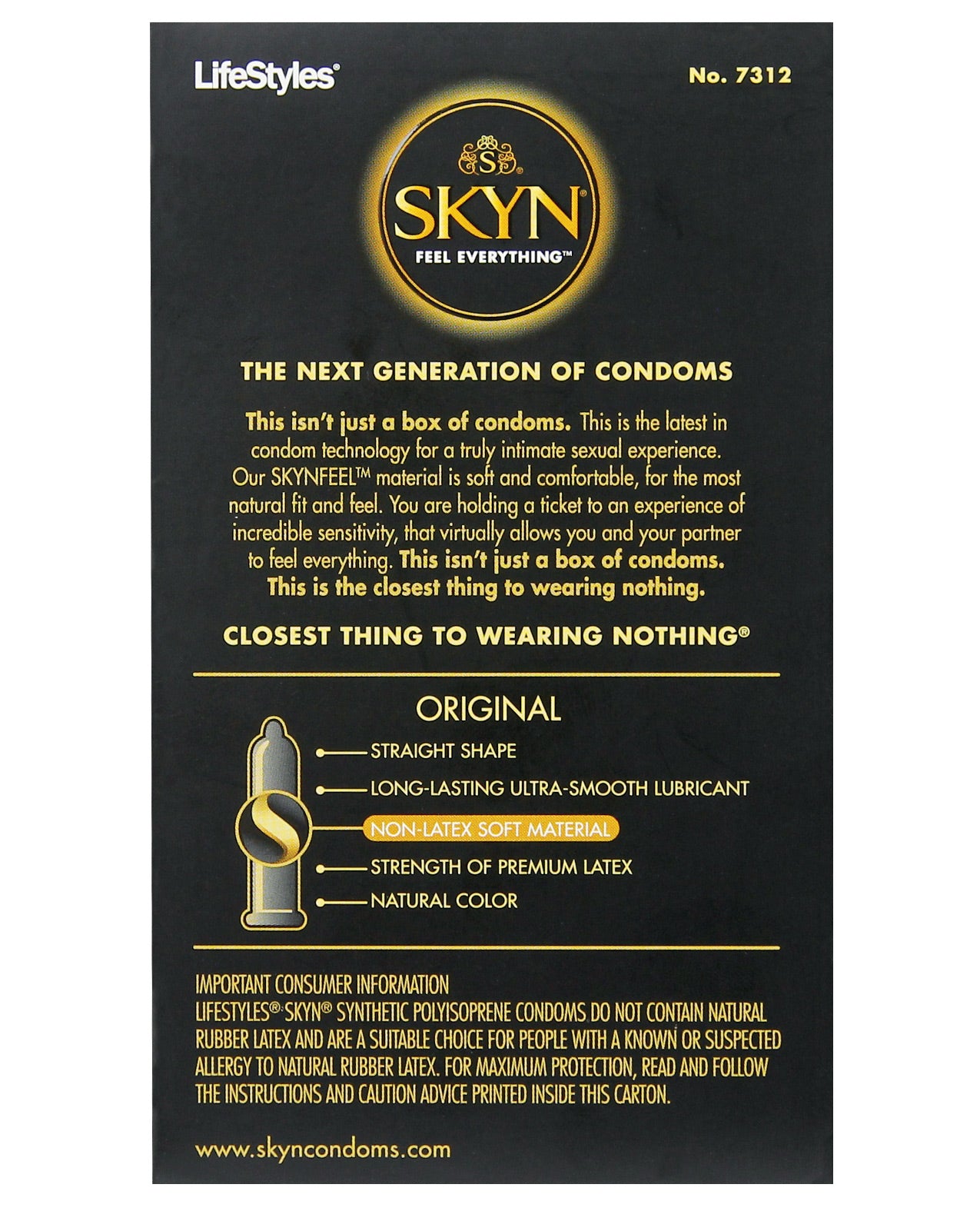 SKYN Original Box 12 condoms, featuring a sleek design and packaging, showcasing the non-latex polyisoprene material.