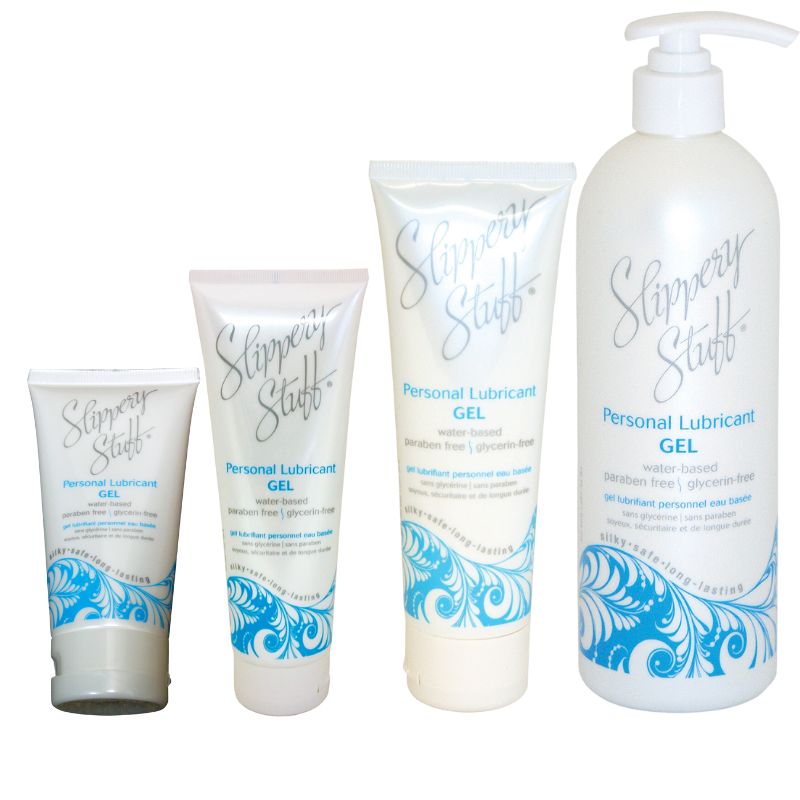 Slippery Stuff Gel Personal Lubricant in a sleek bottle, showcasing its water-based formula for enhanced pleasure.