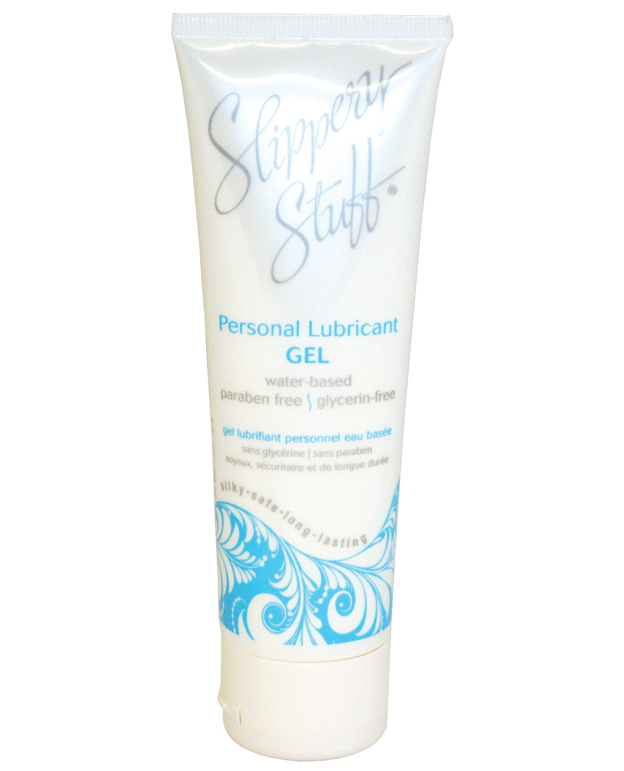 Slippery Stuff Gel Personal Lubricant in a sleek bottle, showcasing its water-based formula for enhanced pleasure.