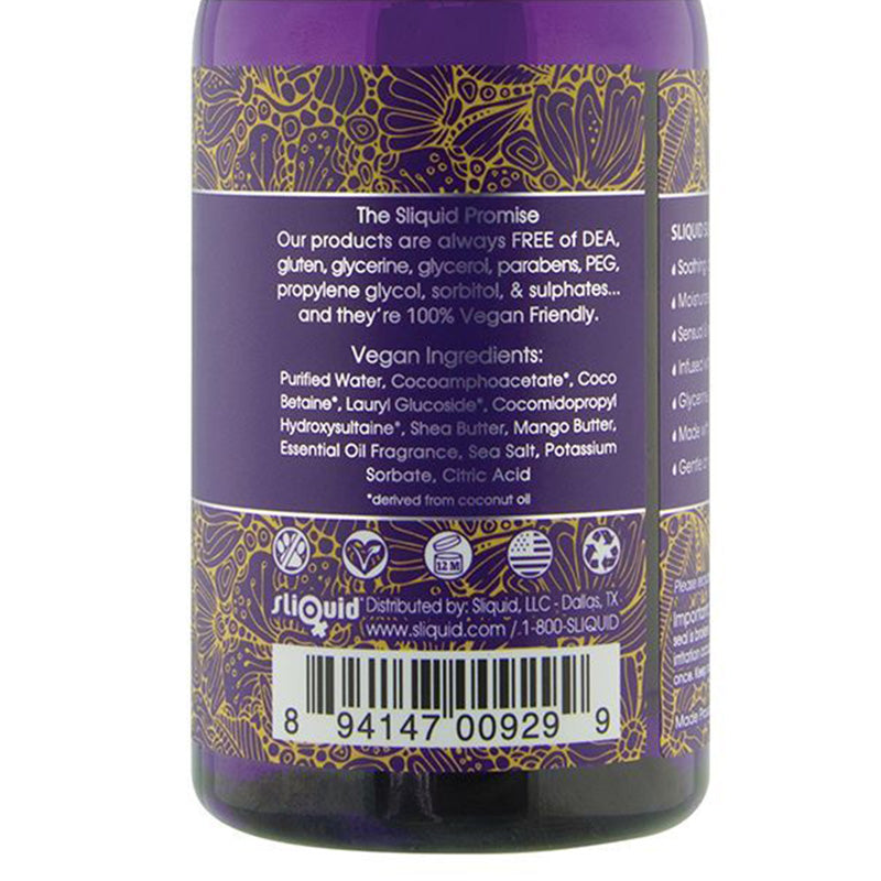 Sliquid Balance Soak Coconut Papaya 255ml bottle with tropical design, showcasing nourishing bubble bath for skin care.