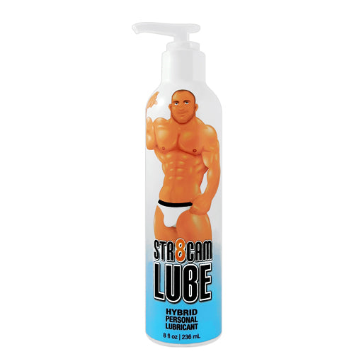 Spunk STR8CAM Lube Hybrid 236ml bottle with creamy gel texture, ideal for enhancing pleasure.