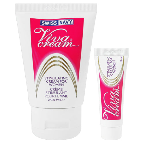 Swiss Navy Viva Stimulating Cream Tube with a clear gel formula designed for enhancing female arousal.