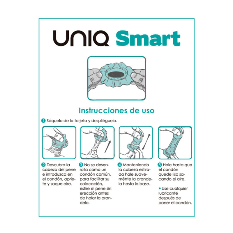 Uniq Smart condoms pack of 3, featuring transparent, hypoallergenic, and latex-free condoms designed for enhanced sensitivity.