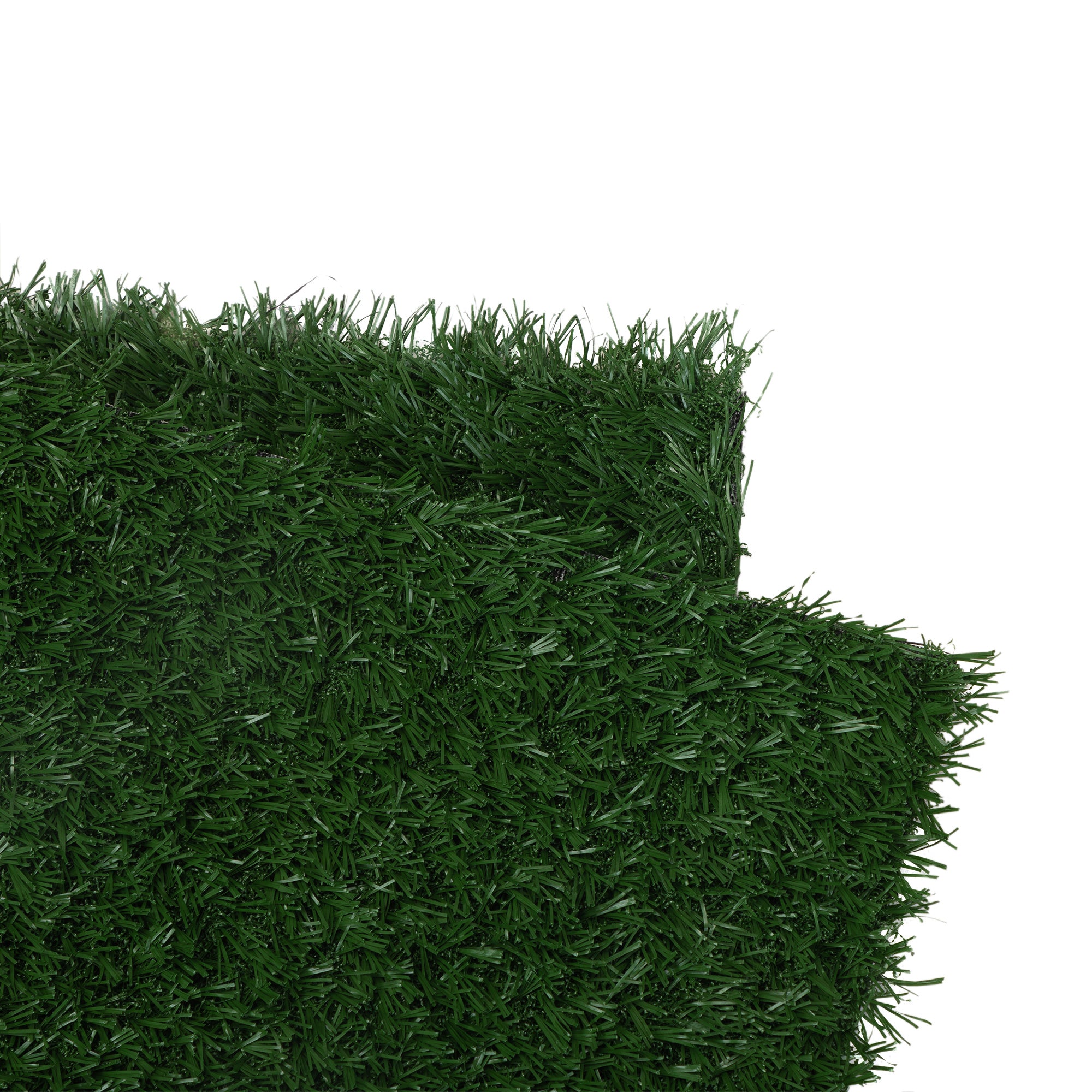 Two green dog grass mats designed for indoor potty training, made from durable PE material.