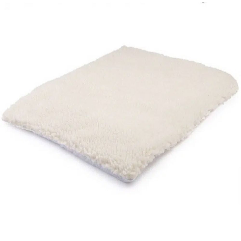 Self Warming Fleece Pet Mat in khaki color, featuring a soft fleece surface and non-slip bottom, ideal for keeping pets warm in cold weather.