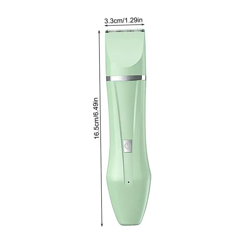 A Cat Foot Hair Trimmer with four interchangeable heads, designed for precise grooming of pets, featuring a sleek ergonomic design.