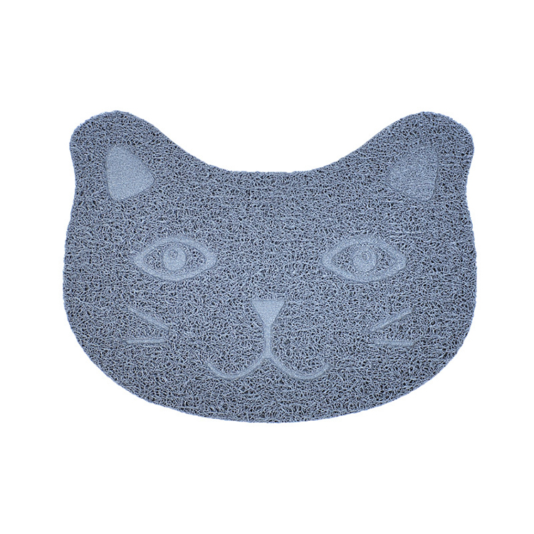 Grey Cat Litter Mat designed to capture litter and dirt, featuring a soft rubberized surface and anti-slip backing for stability.