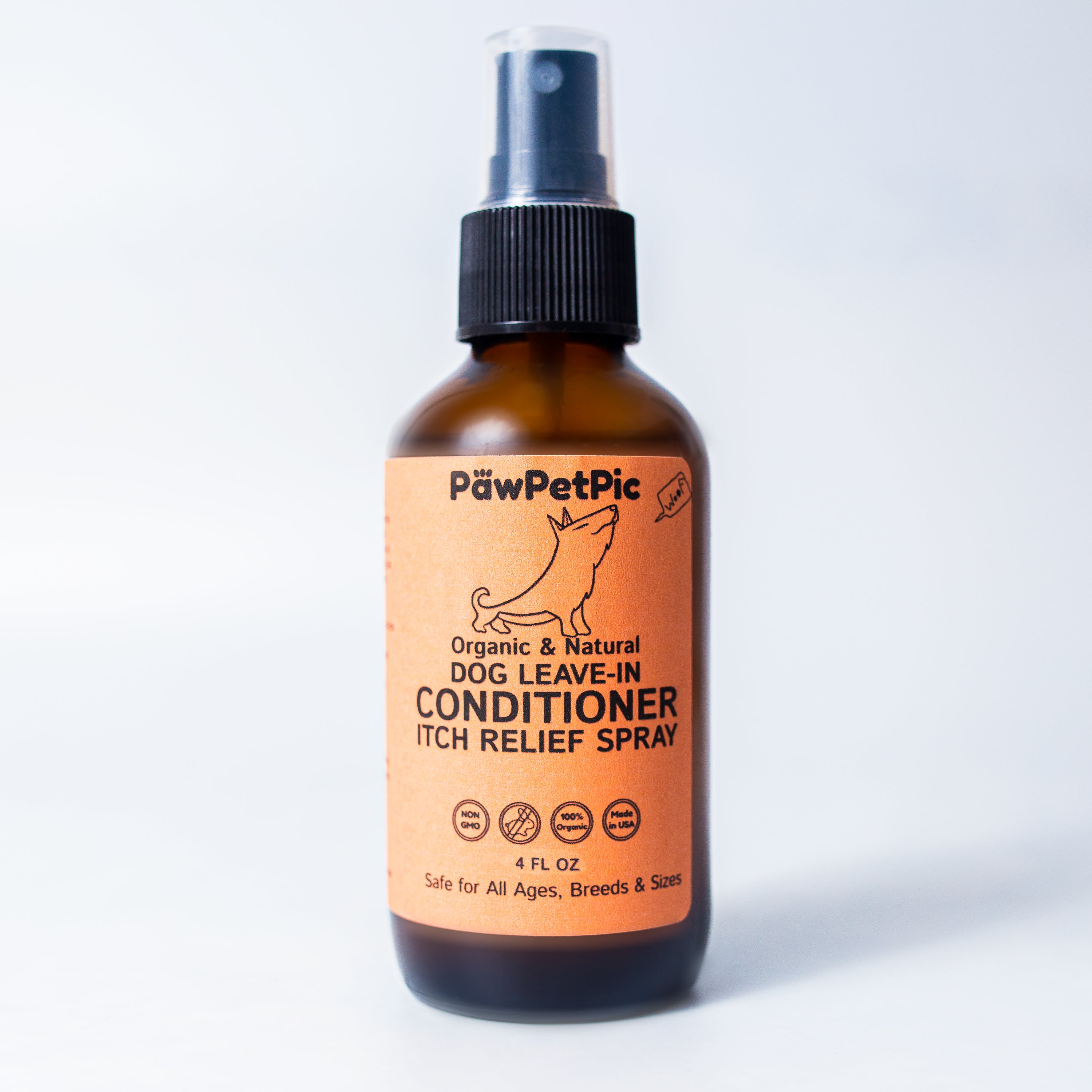 A premium dog skin conditioner bottle alongside a soothing paw and nose balm, designed for sensitive skin and paws.