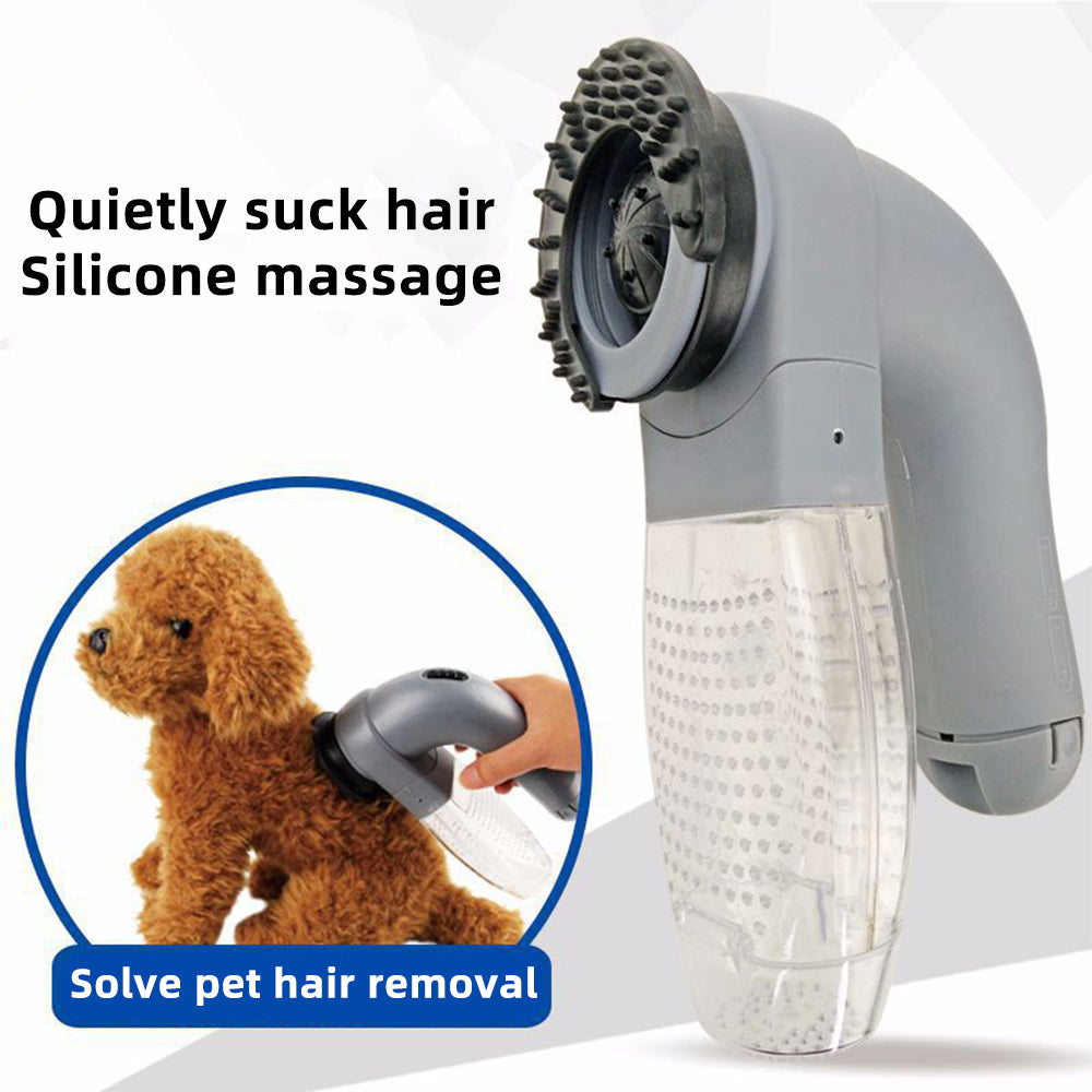 Electric Pet Hair Portable Massage Cleaning Brush with rubber head for gentle grooming and hair removal, designed for pet comfort and safety.