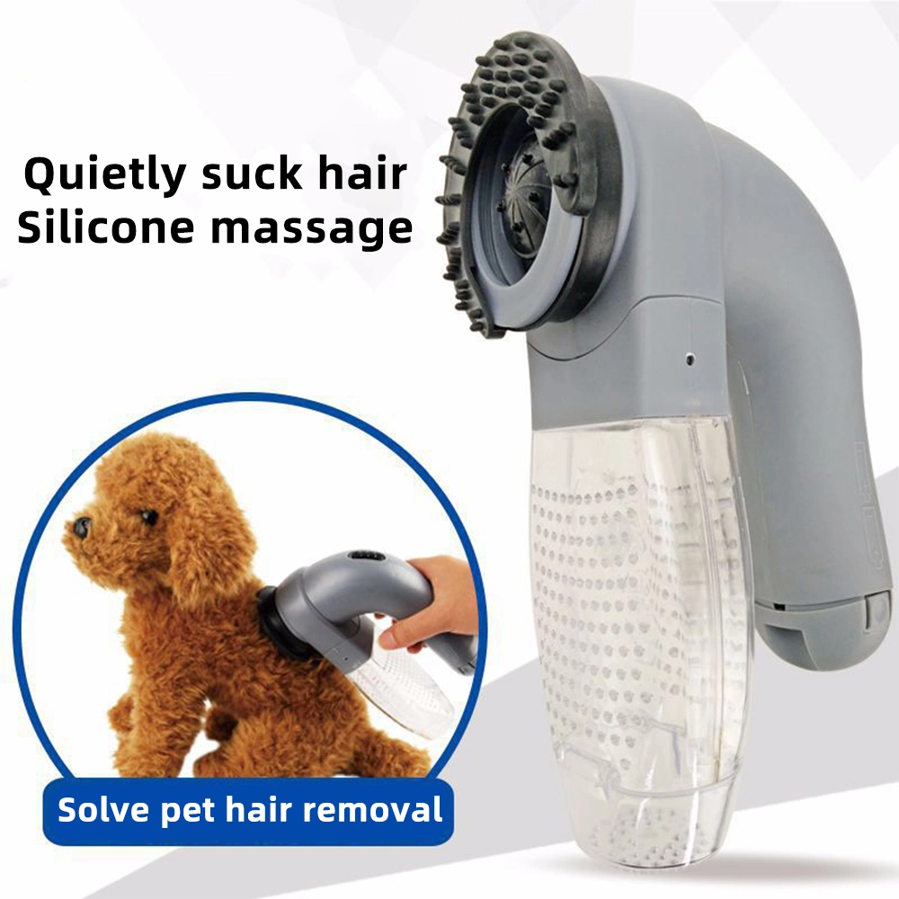 Electric Pet Hair Portable Vacuum Cleaner with soft rubber head for gentle grooming and hair removal.