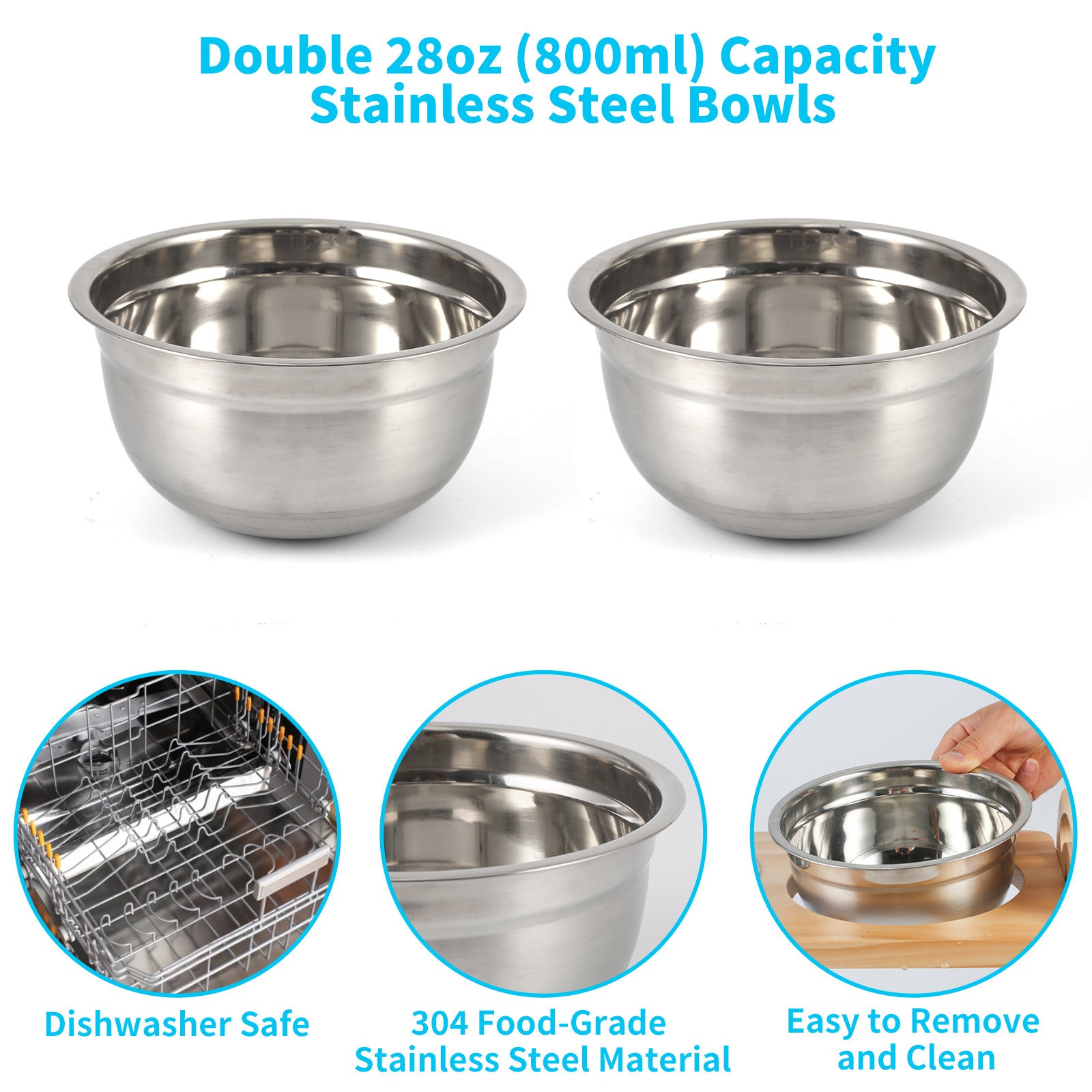 Elevated dog bowls made of solid wood and stainless steel, adjustable heights for medium to large dogs, promoting healthy eating.