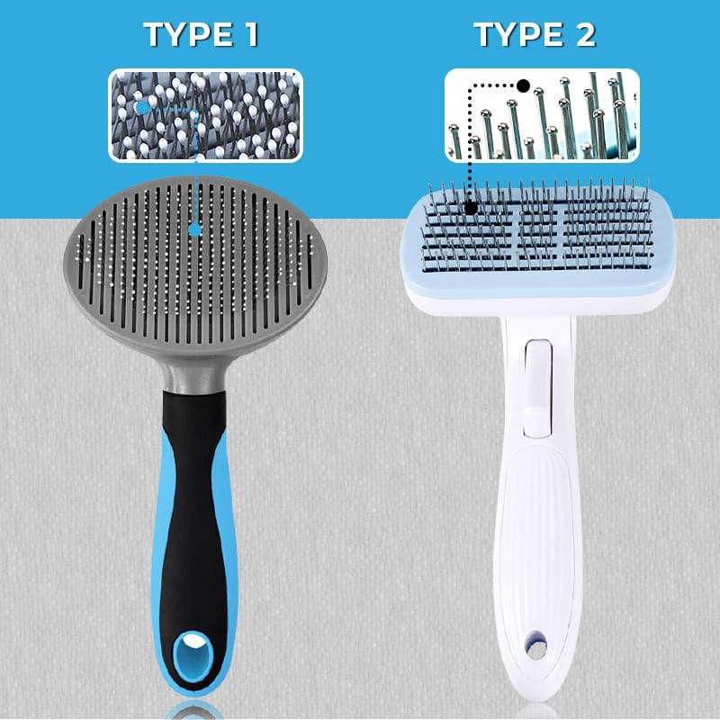 SPA Pet Hair Removing Comb with sticky roller mechanism for automatic hair removal while grooming dogs.