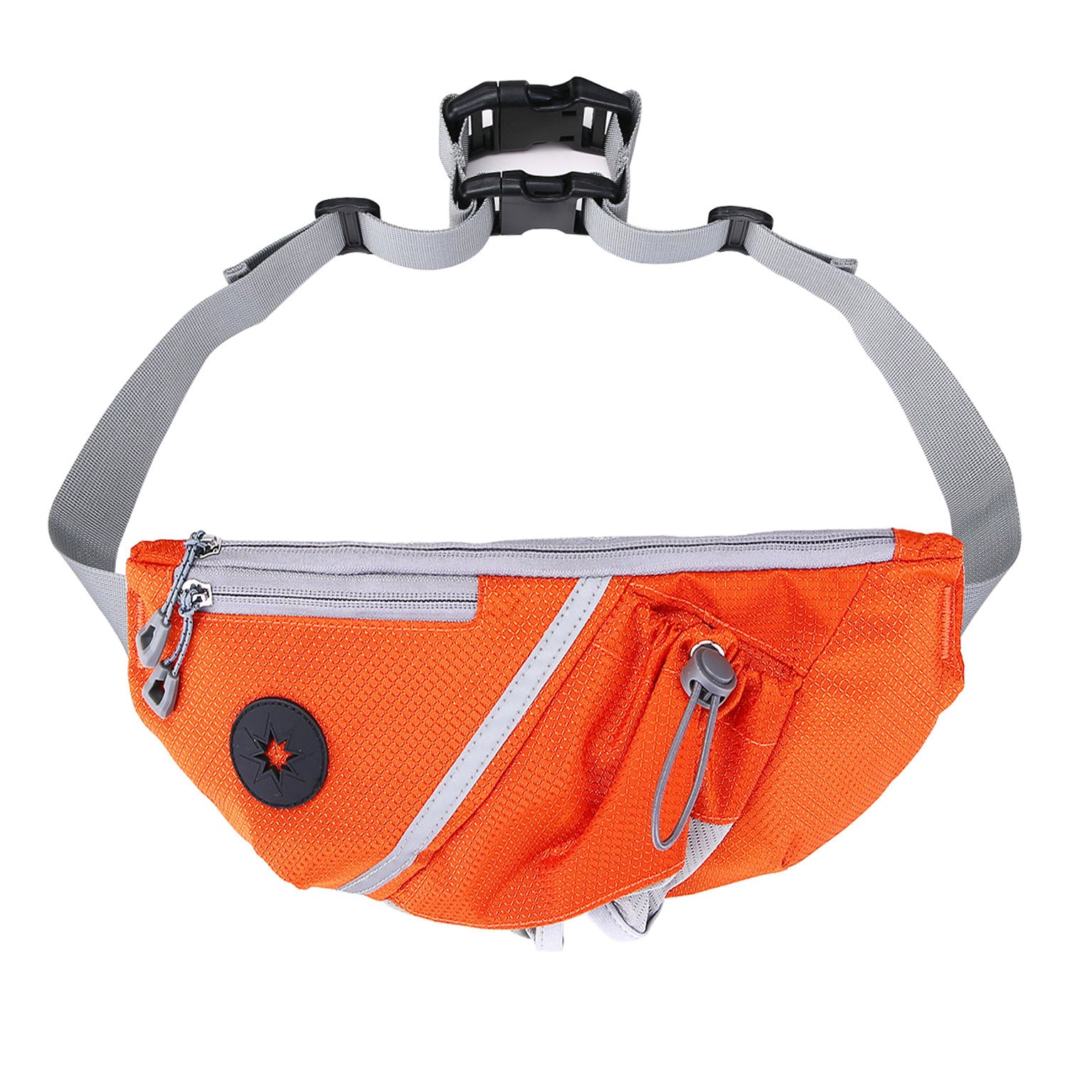 Portable Pet Dog Training Bag in various colors, featuring a double buckle design for hands-free convenience.