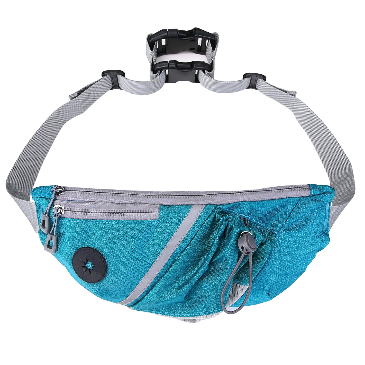 Portable Pet Dog Training Bag in various colors, featuring a double buckle design for hands-free convenience.