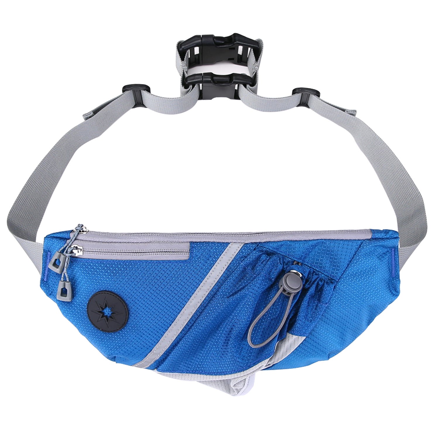 Portable Pet Dog Training Bag in various colors, featuring a double buckle design for hands-free convenience.