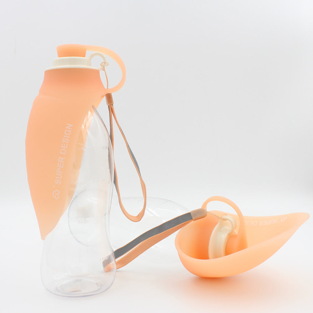 Portable Pet Water Dispenser Feeder in various colors, showcasing its flip cup design and lightweight structure.