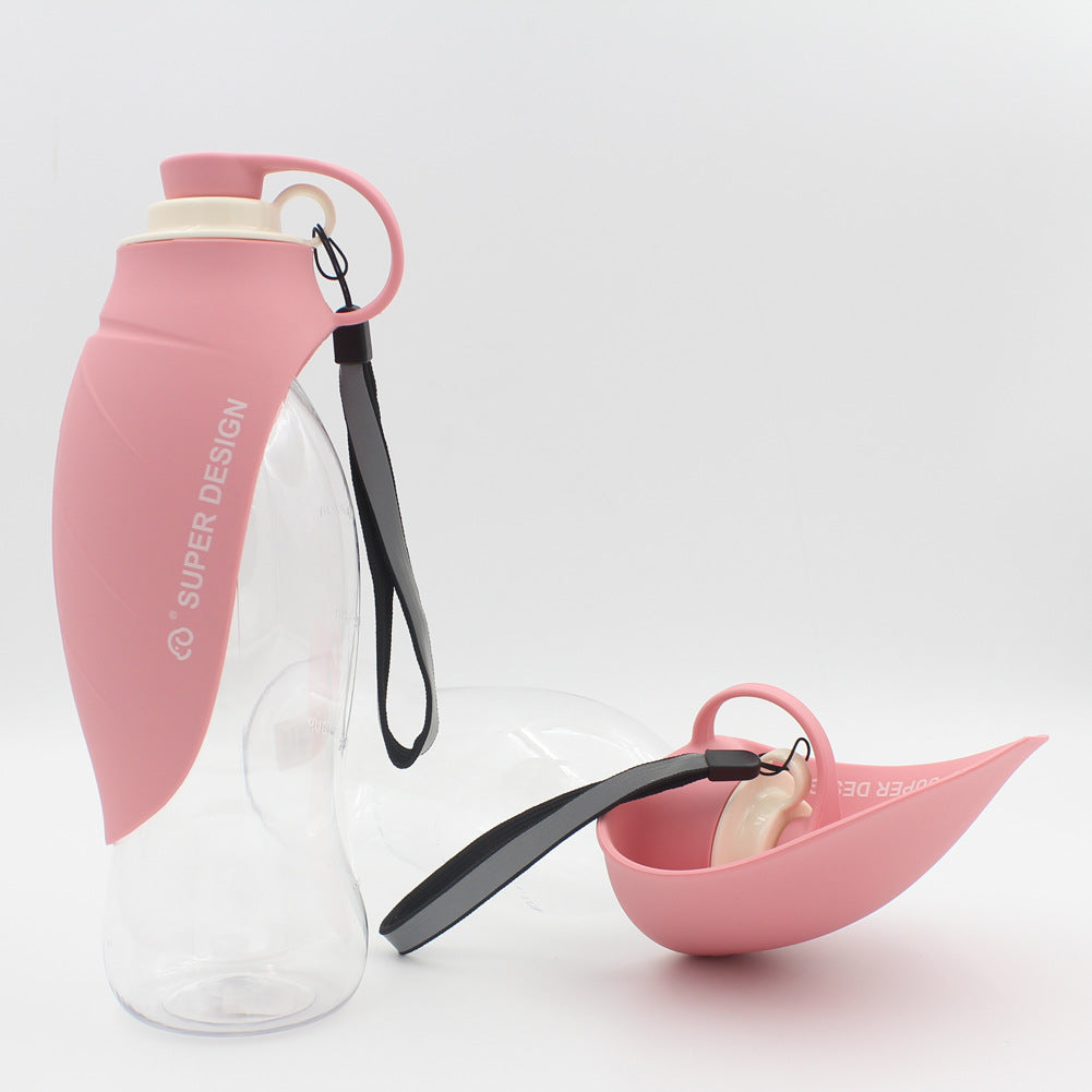 Portable Pet Water Dispenser Feeder in various colors, showcasing its flip cup design and lightweight structure.